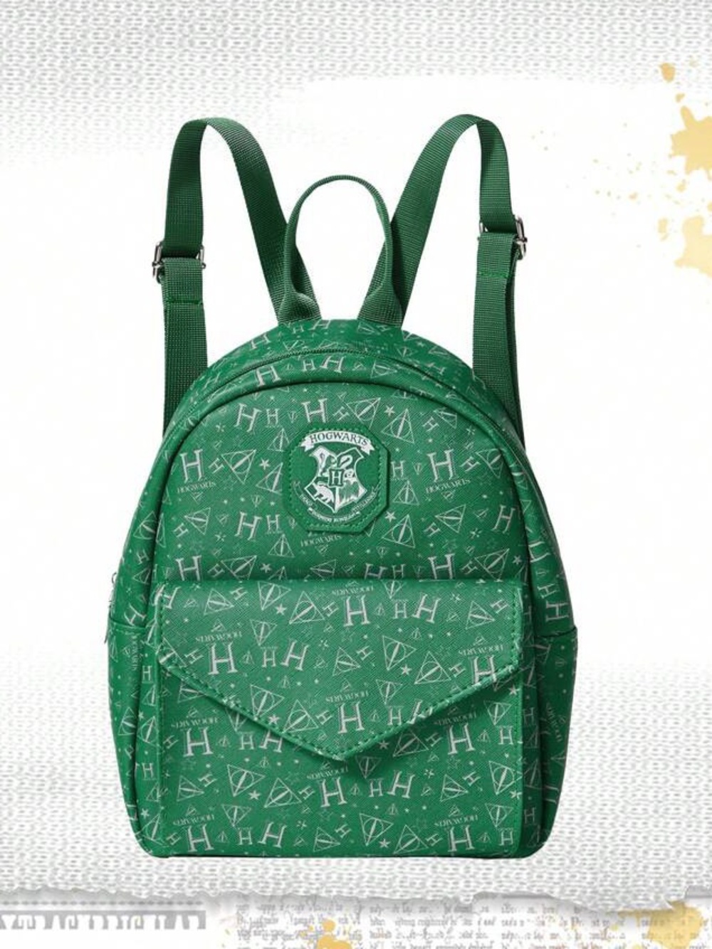 ROMWE X Harry Potter Slytherin Inspired Deathly Hallows Hogwarts Mini Backpack